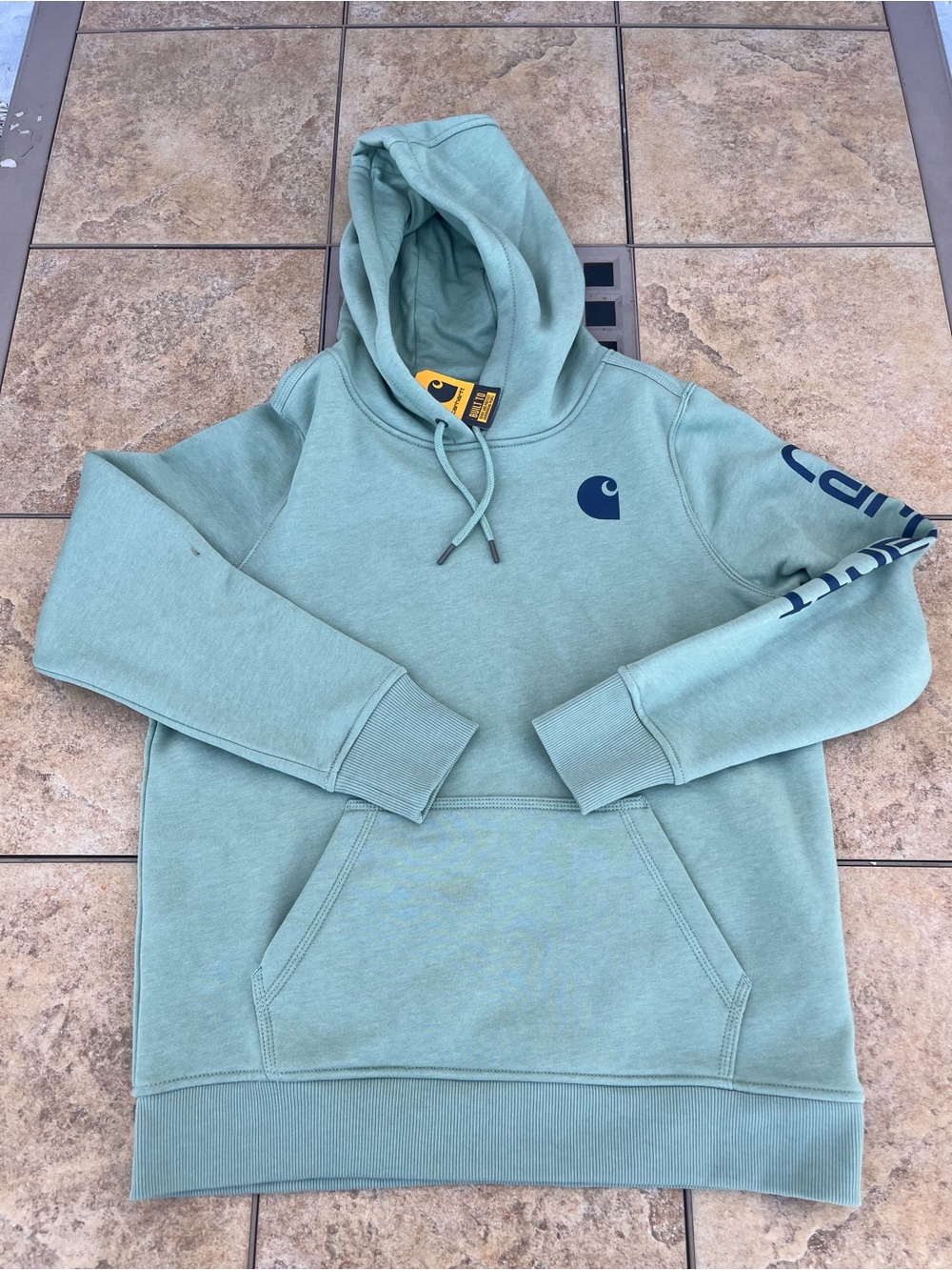 Carhartt Womens L 12-14 Logo Sleeve Hoodie Glaze NWT Flawed TS0288-W